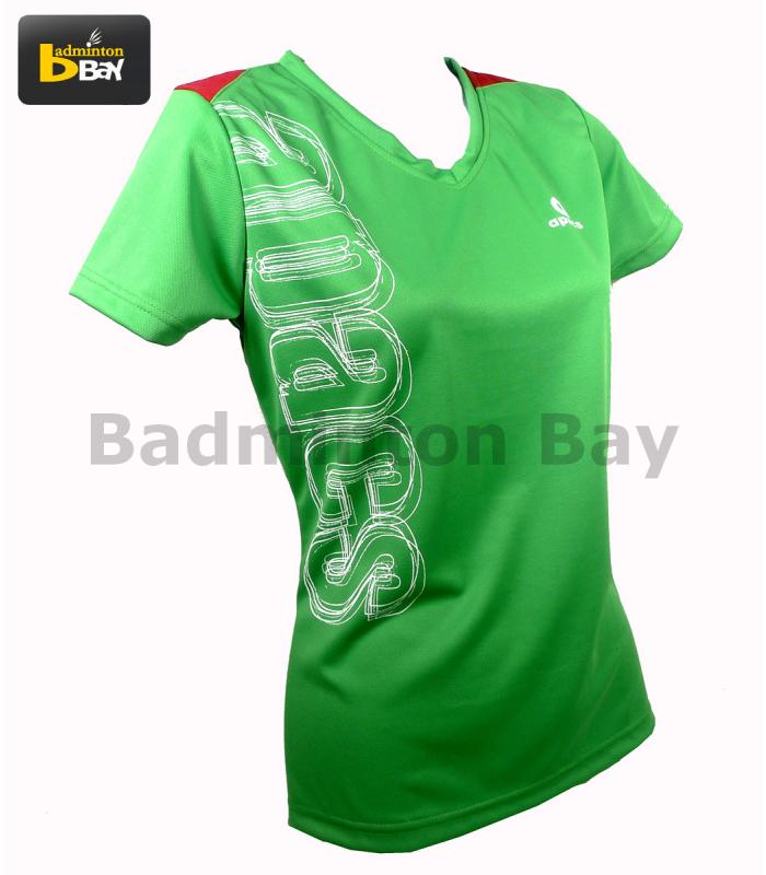 ~Out of stock Apacs Ladies Dri-Fast AP-362 Green Short-Sleeve T-Shirt Jersey